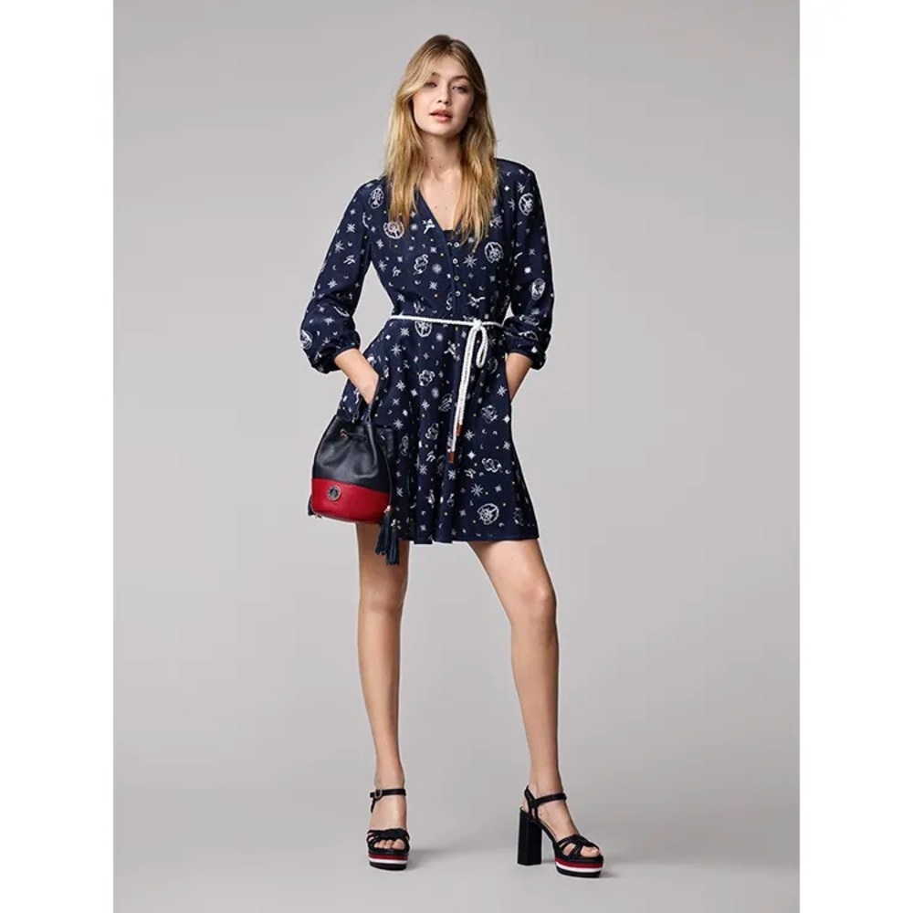Tommy Hilfiger & GiGi Hadid Dark Blue Silk Dress